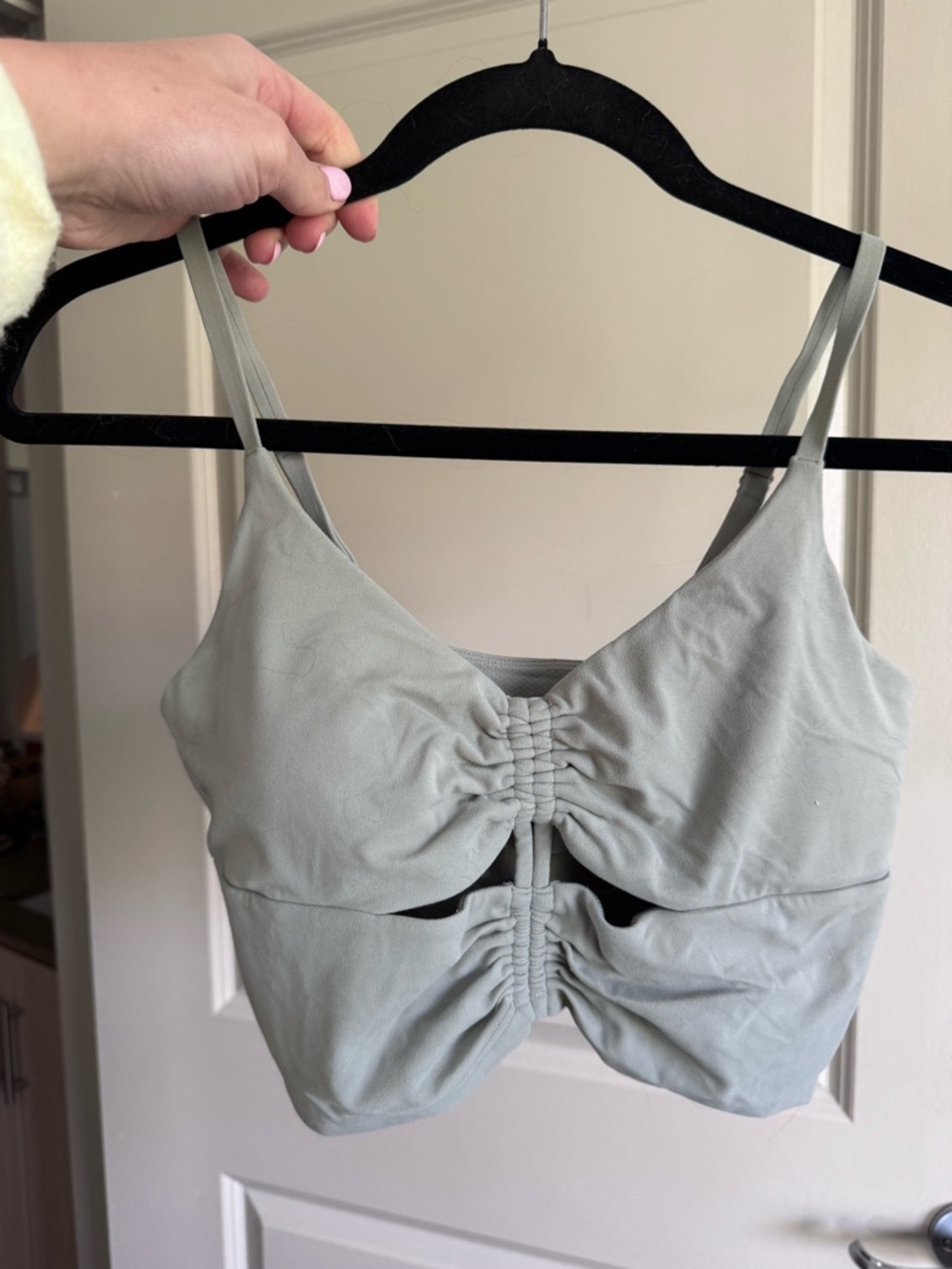 Athleta Cutout Crop Top in Green